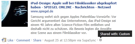 Neuer Facebook-Status im August 2011