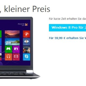 Windows 8 für 30 Euro Windows 8 für 30 Euro
